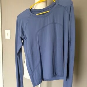 Lululemon Athletica swiftly tech Long Sleeve Top in Slate Blue